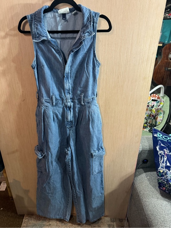 Universal Thread Pants - Universal Thread Light Blue Denim Wide Leg Cargo Jumpsuit Size 4